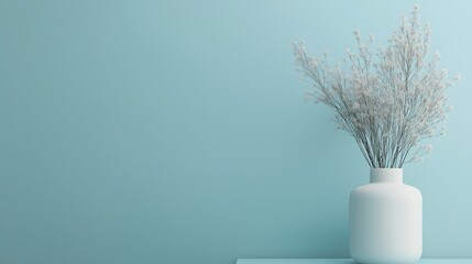 Obraz premium Minimalist Vase on Blue Background