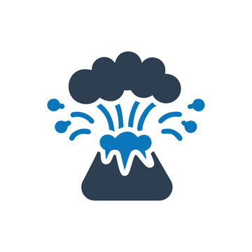recommend clip art: Volcano island icon on white background