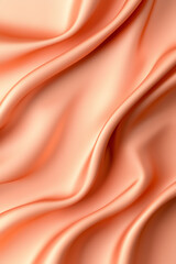 Fototapeta premium Elegant fabric texture smooth satin drapery in warm peach tones for design inspiration and creative projects