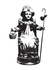 Holy Infant Jesus of Atocha Illustration Santo Nino Catholic Religious vector