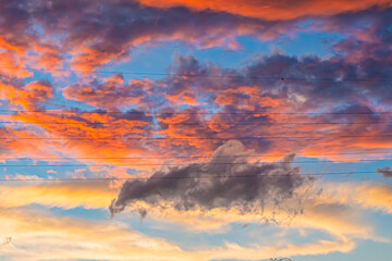 青森県　青森市の夕暮れ