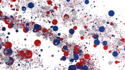 Confetti - Festive background with confetti in the shape of Confetti in the color of the American flag.