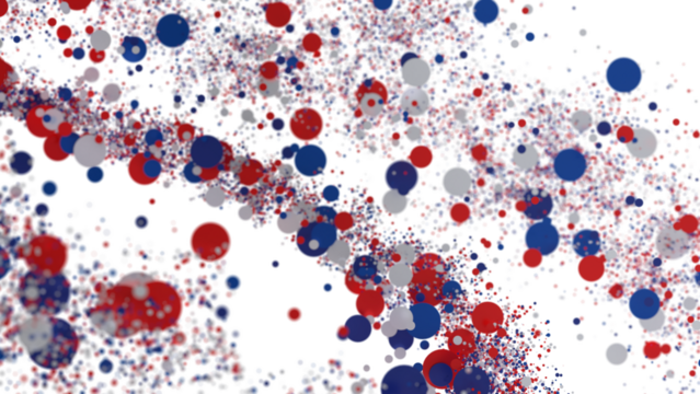 Confetti - Festive background with confetti in the shape of Confetti in the color of the American flag.