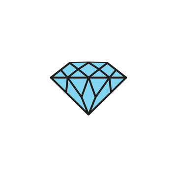 recommend clip art: Diamond colored vector icon on white background