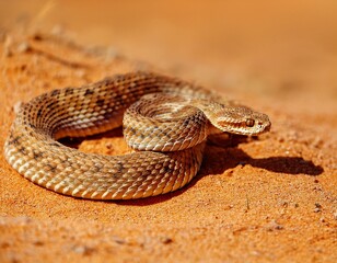 Obraz premium Bitis peringueyi, Péringuey's Adder, poison snake from Namibia sand desert.