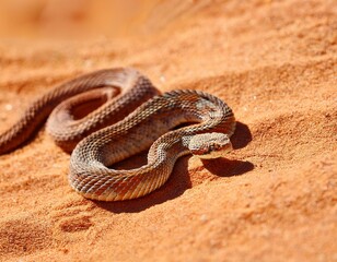 Obraz premium Bitis peringueyi, Péringuey's Adder, poison snake from Namibia sand desert.
