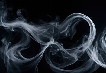 Fototapeta premium mesmerizing swirling smoke patterns dark background creating intriguing unique visual formations, fog, mist, design, texture, color, gradient, trace, line