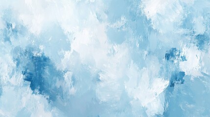 Fototapeta premium Light blue abstract painting with soft brush strokes, creating a calming and serene background.