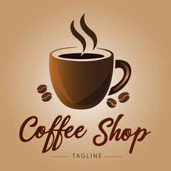 Obraz premium A logo for a coffee shop with a picture of a cup of coffee