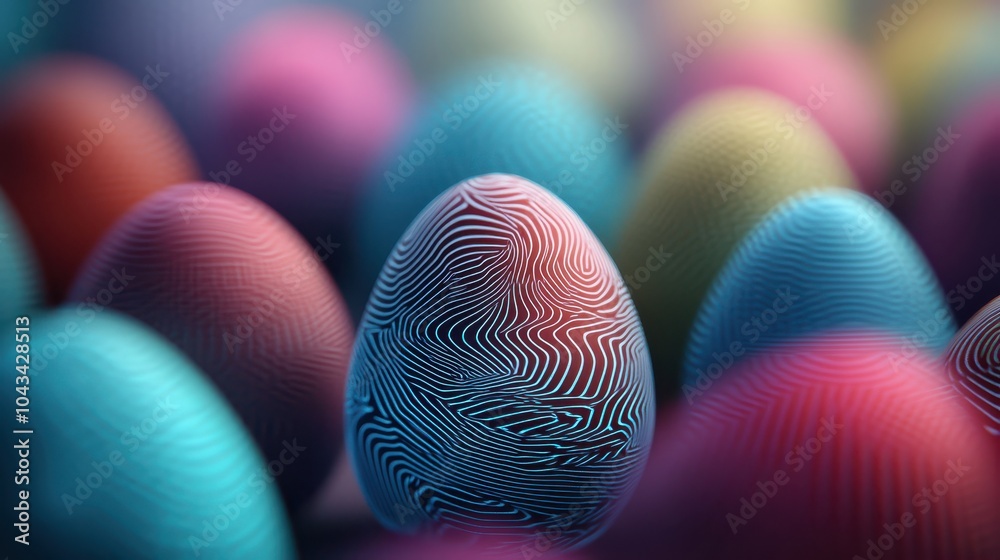 Poster Vibrant and intricate patterns of colorful eggs showcasing unique designs and textures