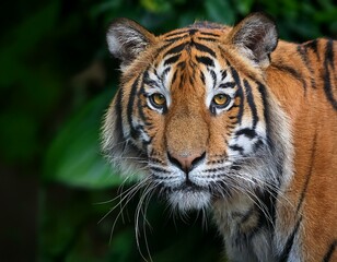 Obraz premium Sumatran Tiger against blurred background.