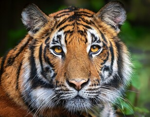 Naklejka premium Sumatran Tiger against blurred background.