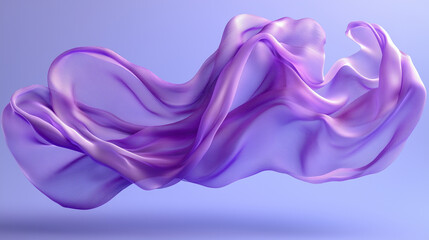 Obraz premium Graceful Flow: Purple Fabric Floating Elegantly