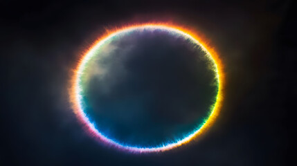 Fototapeta premium A vibrant abstract background featuring a glowing sun and colorful circles, evoking themes of light, energy, and cosmic motion, perfect for a lively and artistic wallpaper