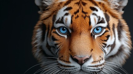 Obraz premium Closeup of Tiger Face with Blue Eyes
