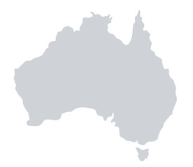 Obraz premium Outline of the map of Australia. Map of Australia in grey colour.
