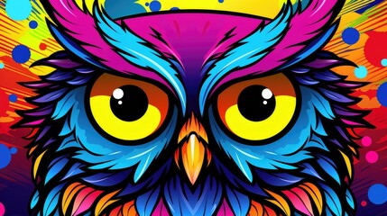 Obraz premium colorful owl animal portrait illustration