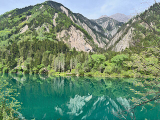 artwork - beautiful nature lake in the mountains