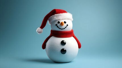 Cheerful Snowman with Santa Hat for Winter Joy
