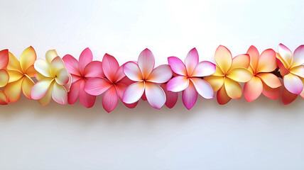 Frangipani flowers, Flower Lei isolated on White Background