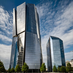 Modern Skyscrapers Against a Dramatic Sky