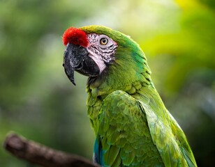 Naklejka premium A beautiful parrot in the tropical zoo of Ubud, Bali, Indonesia.
