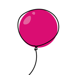 Dessin vectorielle d'un ballon de baudruche rose