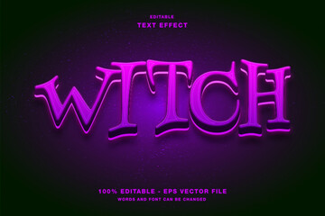 Witch Halloween 3d Editable Text Effect Template Style Premium Vector