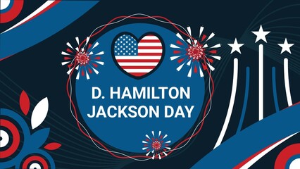 D. Hamilton Jackson Day web banner design illustration 