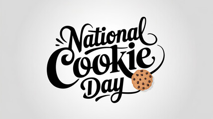 National Cookie Day lettering, party greeting card, calligraphy poster, generative AI