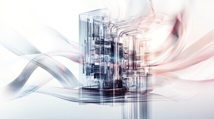 Fototapeta premium An imaginative depiction of a quantum calculator set against a clean white background.