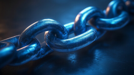 Obraz premium Blue chain - Trustworthy Connection