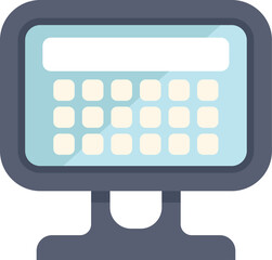 Calculator showing empty screen displaying calculation resulting from accounting, isolated on white background