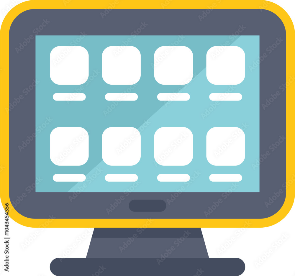 Poster desktop computer with multiple apps open on the screen, representing a user friendly interface for e