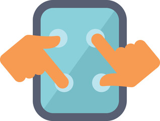 Two hands are using a smartphone, entering the security password with a pattern lock