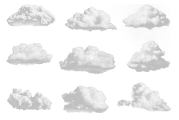 Dramatic cloud formations against a transparent background