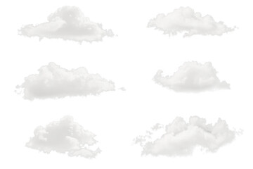 Dramatic cloud formations on a tranparent transparent background