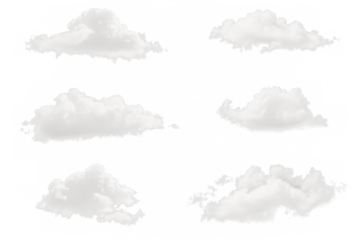 Dramatic cloud formations on a tranparent transparent background