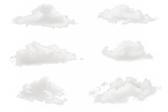 Dramatic cloud formations on a tranparent transparent background