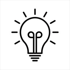Fototapeta premium Light Bulb Icon Ideal for Ideas and Innovation Illustrations.