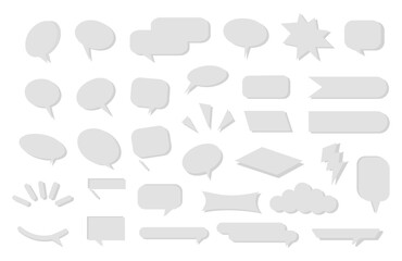 Solid speech bubbles with shadow to fill text in vector with different formats
