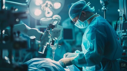Robot surgeon performing a delicate operation