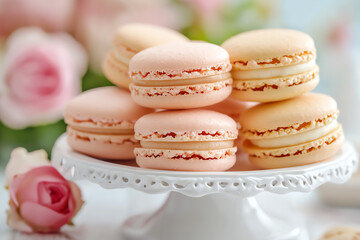 Fototapeta premium Delightful pastel macarons a sweet indulgence perfect for any celebration