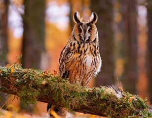 Obraz premium Eurasian Eagle Owl with prey