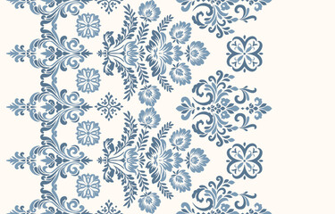 Motifs African boho paisley Floral Ikat pattern embroidery border. Ethnic ikat floral Ethnic Indian Pattern Ikat pattern Ethnic Pattern.Border indian floral Aztec embroidery border seamless patterns.