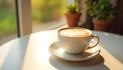 Fototapeta premium morning hot coffee with beans fresh sale promotion