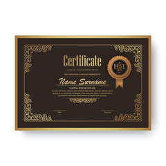 Naklejka premium Luxury Gold achievement certificate best award diploma design