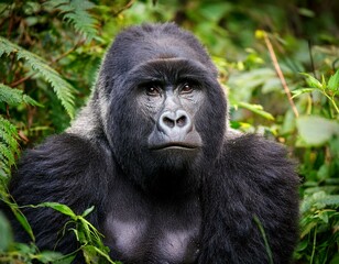 Obraz premium Mountain gorilla in Bwindi Forest 