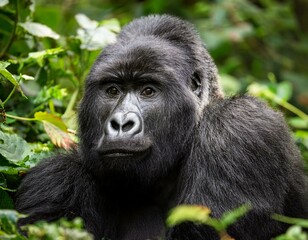 Obraz premium Mountain gorilla in Bwindi Forest 