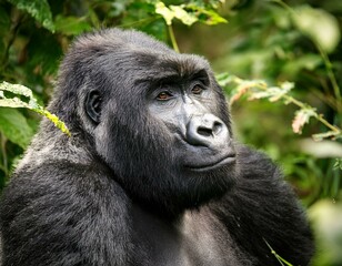 Obraz premium Mountain gorilla in Bwindi Forest 